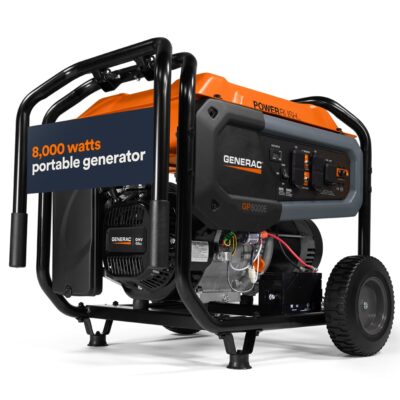 Generac GP8000E Electric Start Portable Generator – 8000 Watts