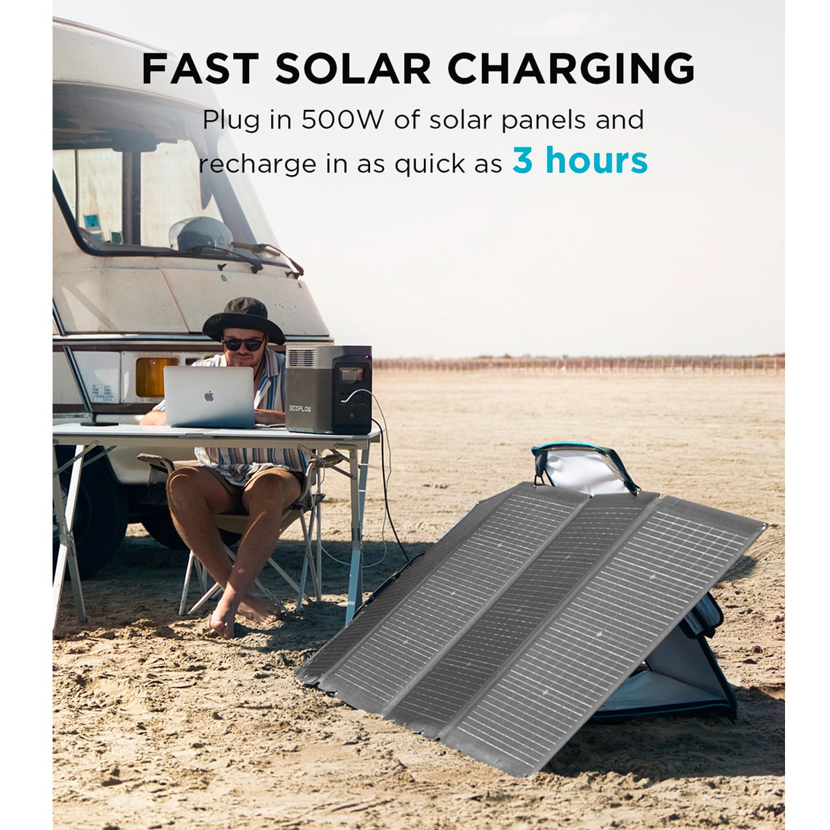 Fast solar charging with EcoFlow Delta 2