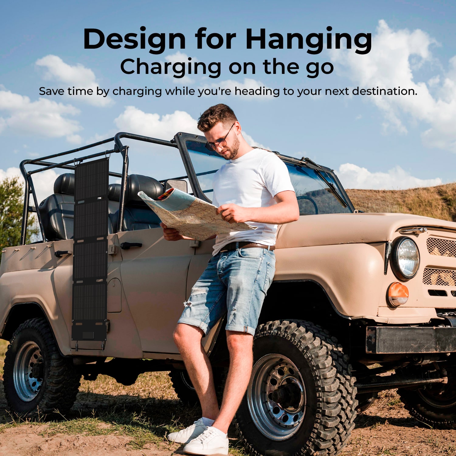 EcoFlow 45W Portable Solar Panel - Charging on the go